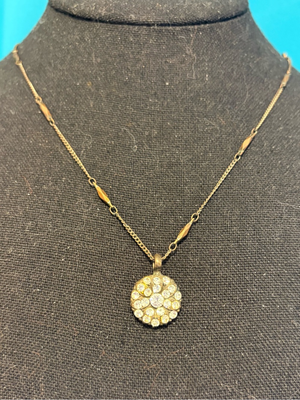 Mariana necklace 15-19” sweet simple brass rhinestones angel pendant round
